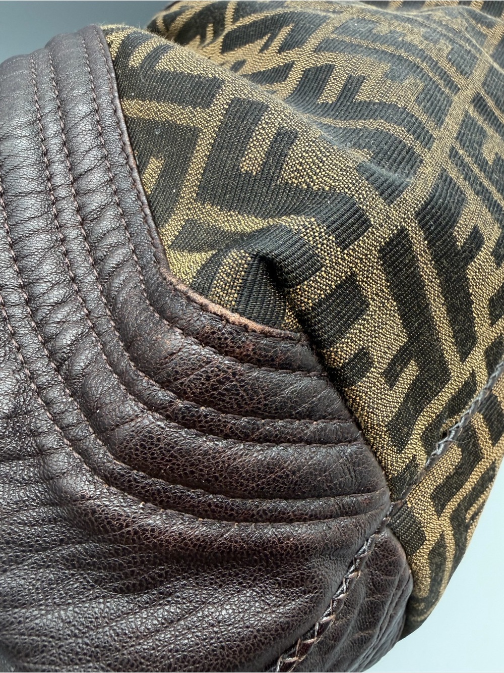 ❌SOLD❌Fendi Mini Spy Bag - Brown Zucca Canvas & Leather Top-Handle Bag - Picture 4 of 7